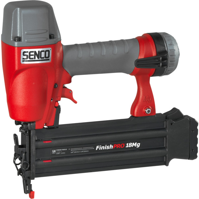 Produktbild föreställande artikeln DYCKERTVERKTYG FINISH PRO 18MG SENCO 0ø 15-55MM FÖR 1,2MM från kategorin Tryckluftsdrivna bult- & spikpistoler